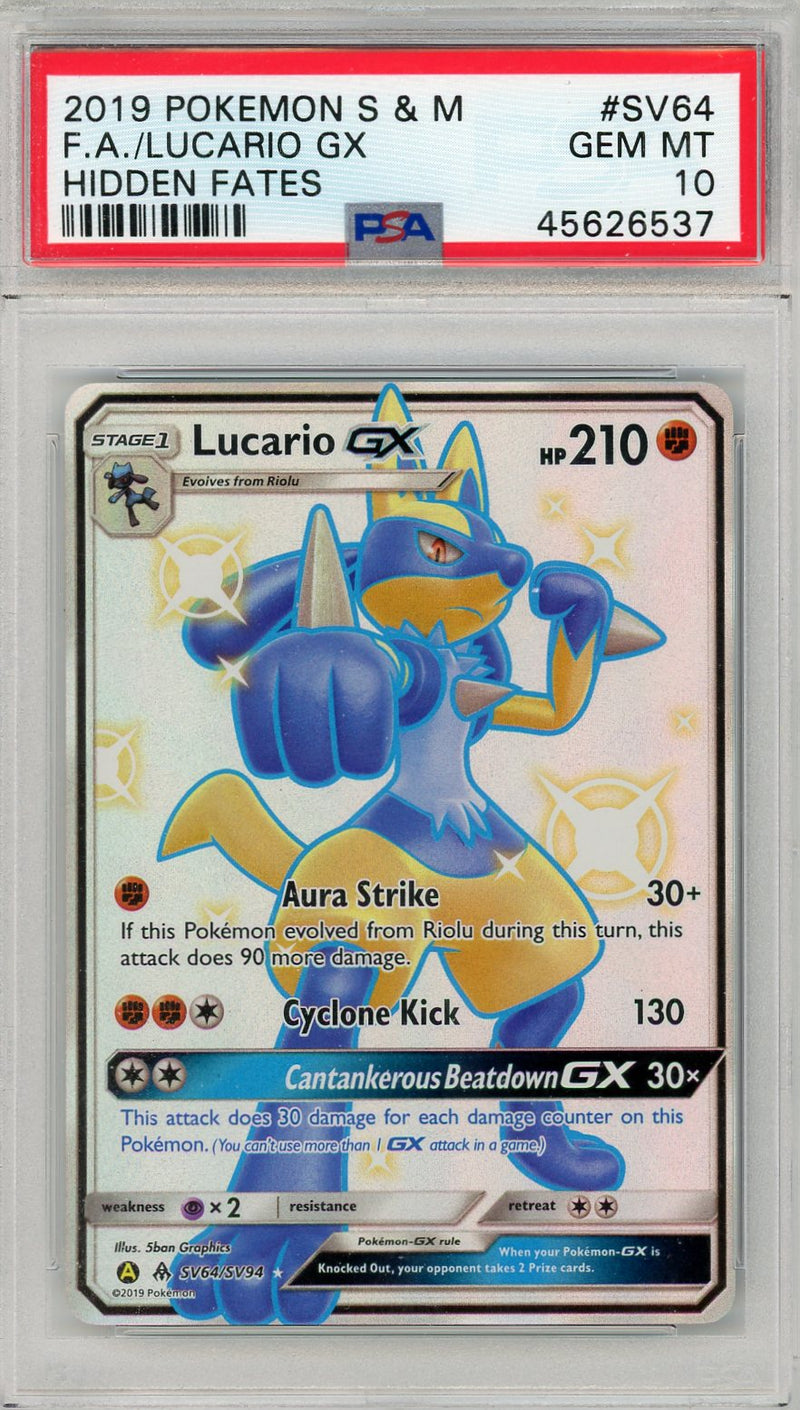 Lucario GX 2019 Pokemon Hidden Fates rare holo 