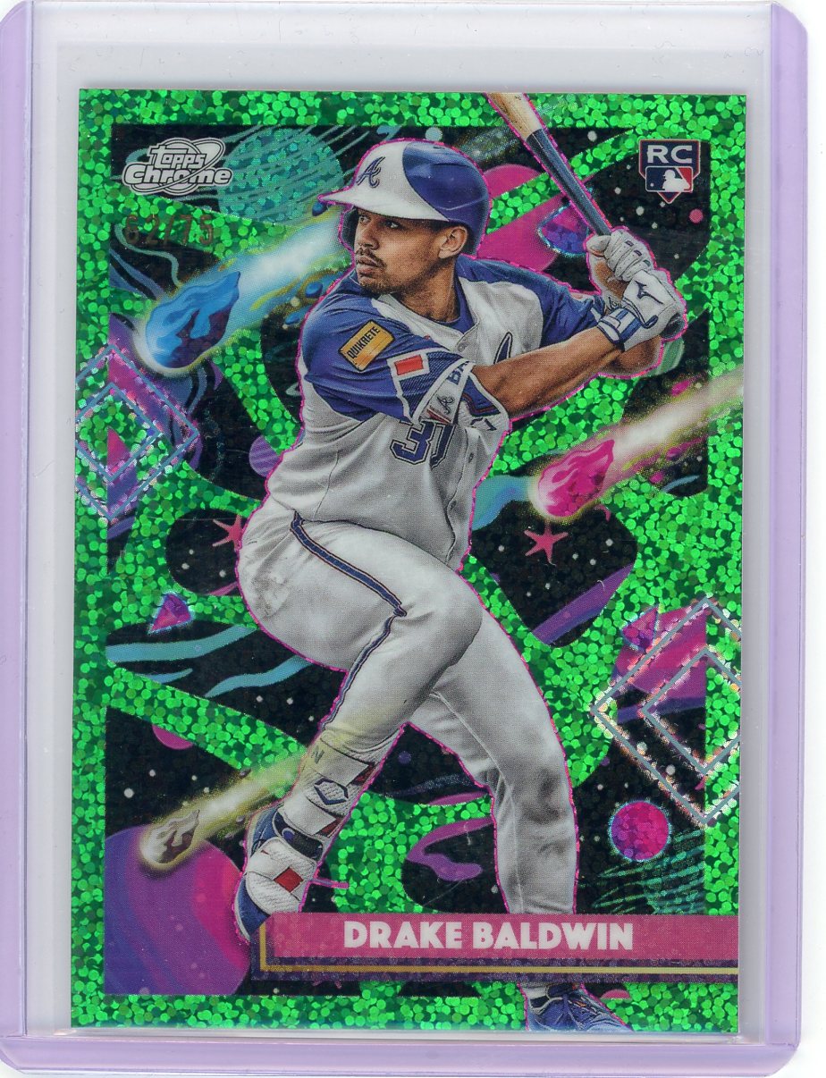 Drake Baldwin 2025 Topps Chrome Cosmic Green Space Dust #'d 62/75