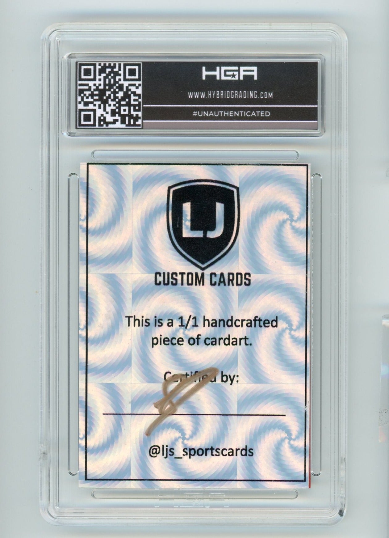 Aaron LJ Custom Cards x Piece of the Game custom card art (HGA slab)