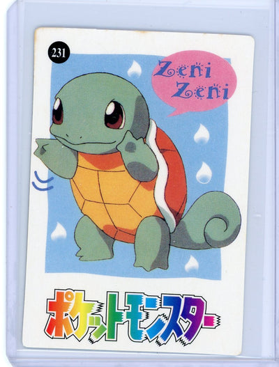 Mew Pokémon Zeni Zeni Vending Machine silver foil #229 Squirtle back #231 (Japanese)