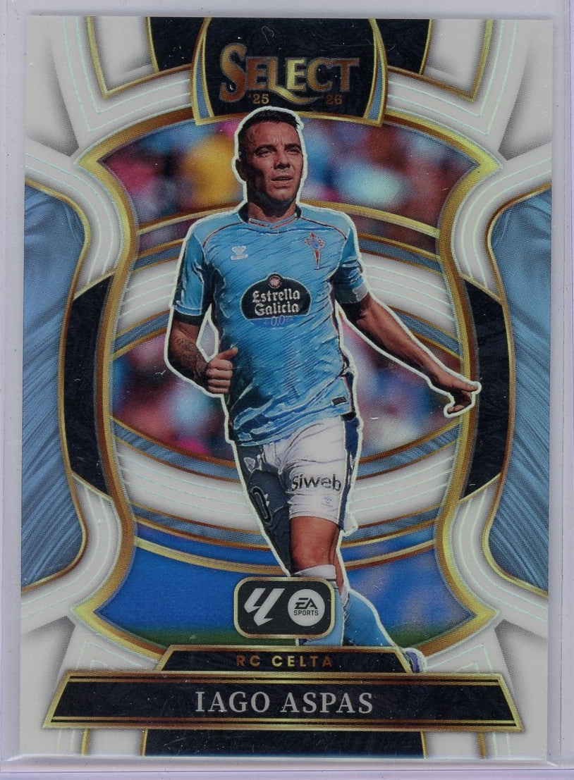 Iago Aspas 2025-26 Panini Select white prizm #'d 07/20
