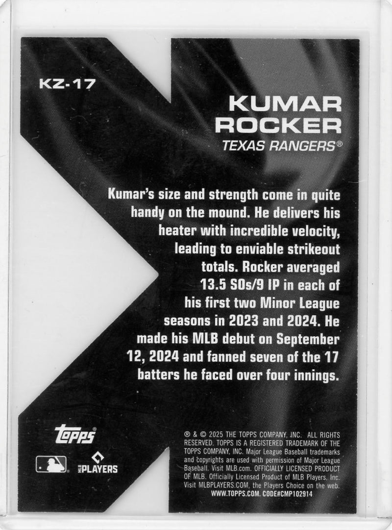 Kumar Rocker 2025 Topps Series 2 K-Zone Die-Cut SP RC