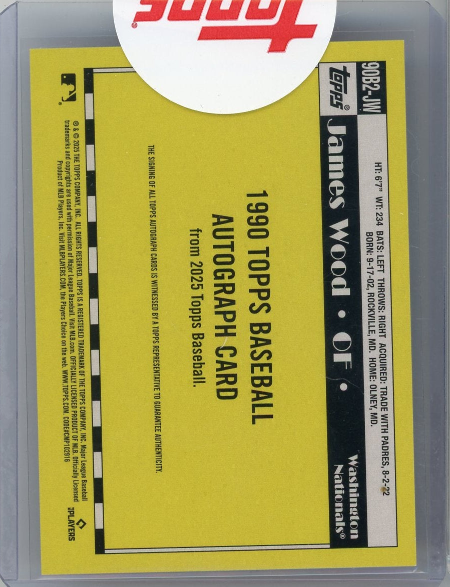 James Wood 2025 Topps 35th Anniversary Rookie Autograph (Sealed)
