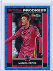 Miguel Perez 2023 Topps Chrome MLS Pitch Prodigies blue mini diamond refractor RC #'d 154/199