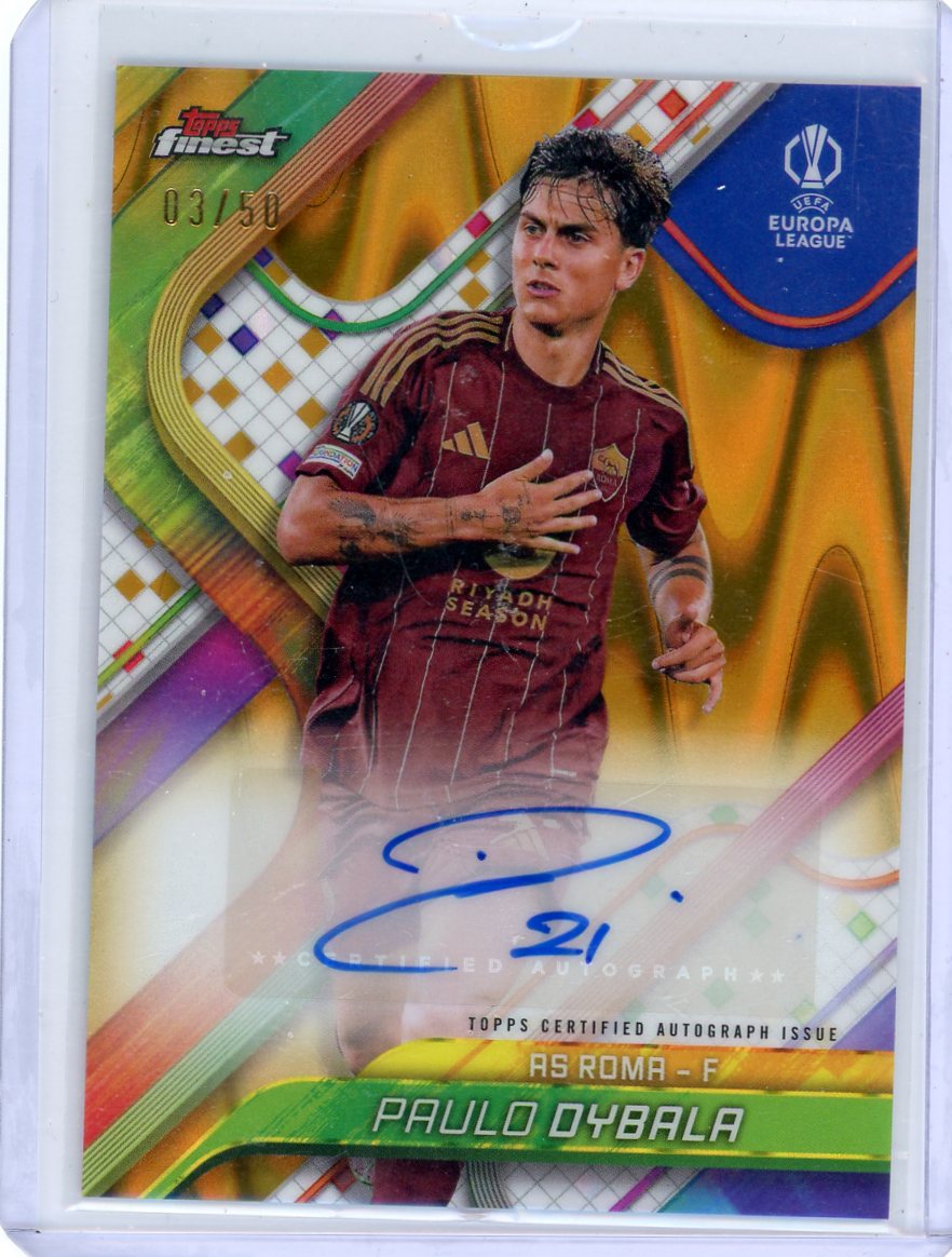Paulo Dybala 2024/25 Topps Finest Gold Wave Autograph #'d 03/50