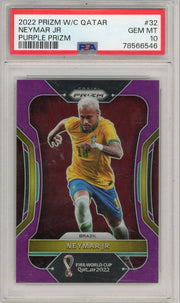 Neymar Jr 2022 Panini Prizm Fifa World Cup Qatar Purple #'d 198/199 PSA 10