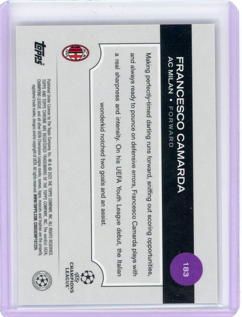 Francesco Camarda 2024/25 Topps Chrome Future Stars Red 
