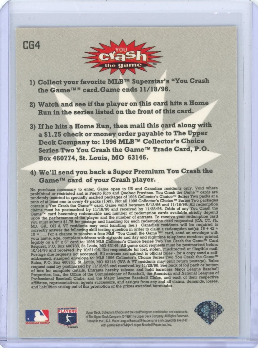 Cal Ripken Jr. 1996 Upper Deck Collector's Choice You Crash the Game