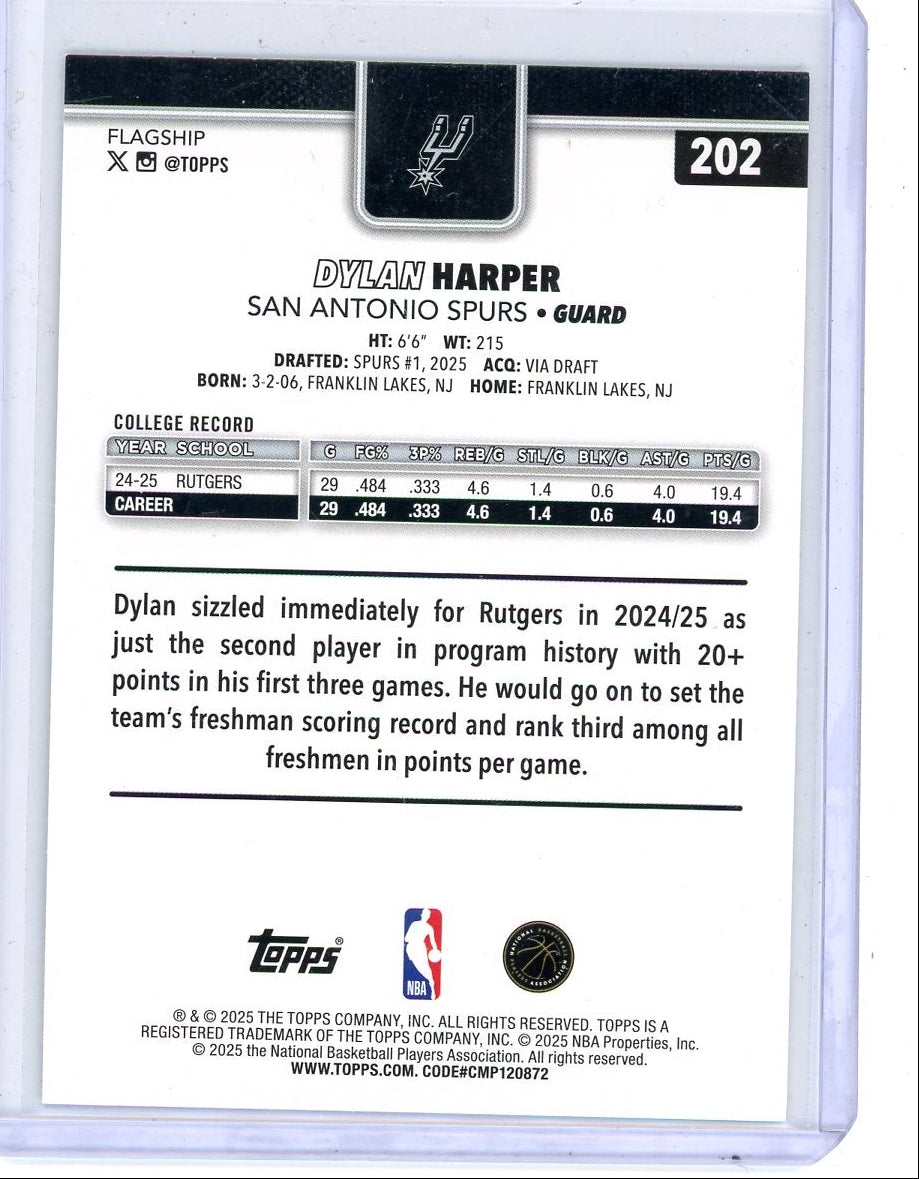 Dylan Harper 2025-26 Topps Flagship RC foil #202