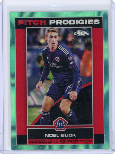 Noel Buck 2023 Topps Chrome MLS Pitch Prodigies aqua lava rookie card #'d 027/125