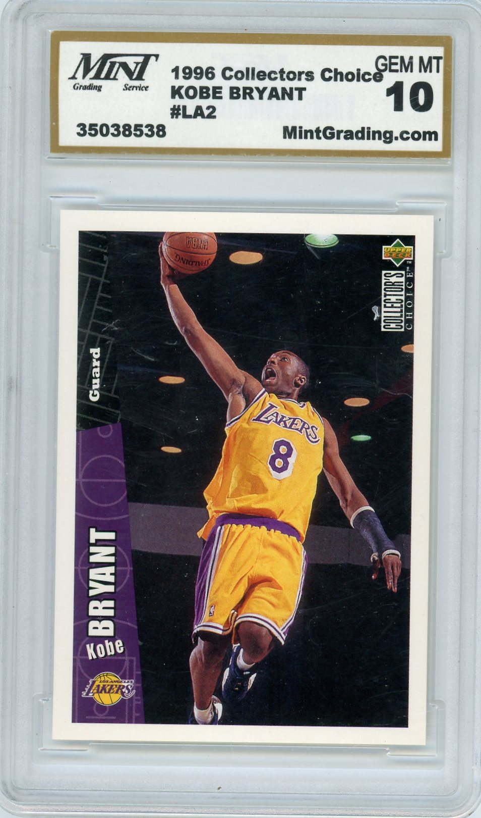 Kobe Bryant 1996 Collectors Choice Lakers Team Set Rookie Card MGS 10