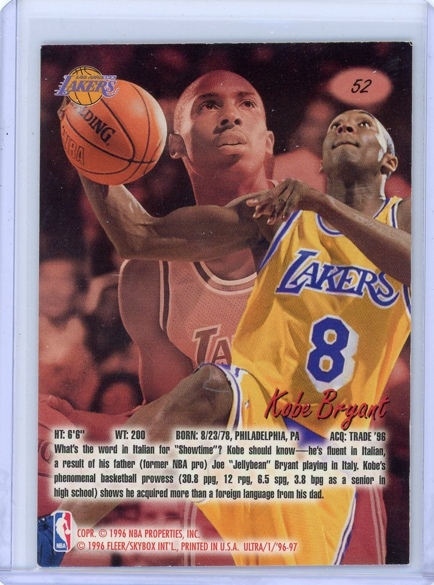 Kobe Bryant 1996-97 Fleer Ultra Rookie #52