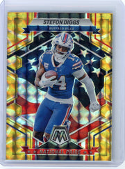 Stefon Diggs 2023 Panini Mosaic National Pride yellow mosaic prizm