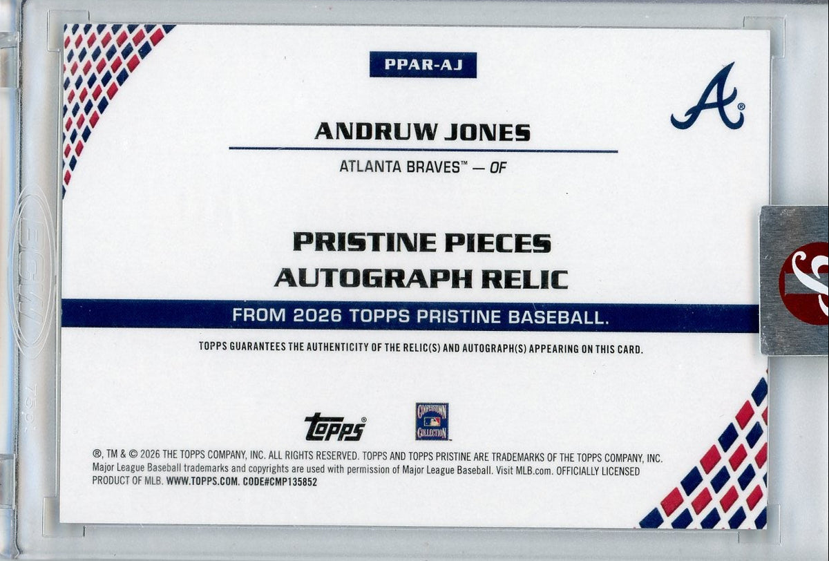 Andruw Jones 2026 Topps Pristine Pieces Autograph Relic #PPAR-AJ