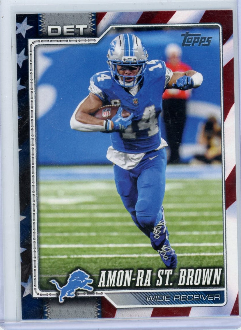 Amon-Ra St. Brown 2026 Topps Flagship American Flag Parallel #'d 69/76