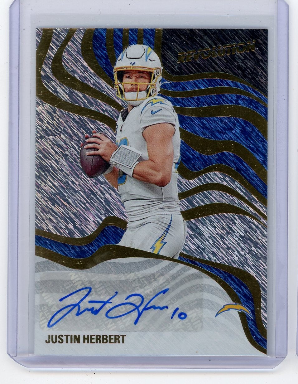 Justin Herbert 2025 Panini Revolution Signatures Auto Storm