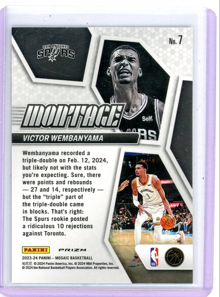 Victor Wembanyama 2023-24 Panini Mosaic Montage mosaic prizm RC