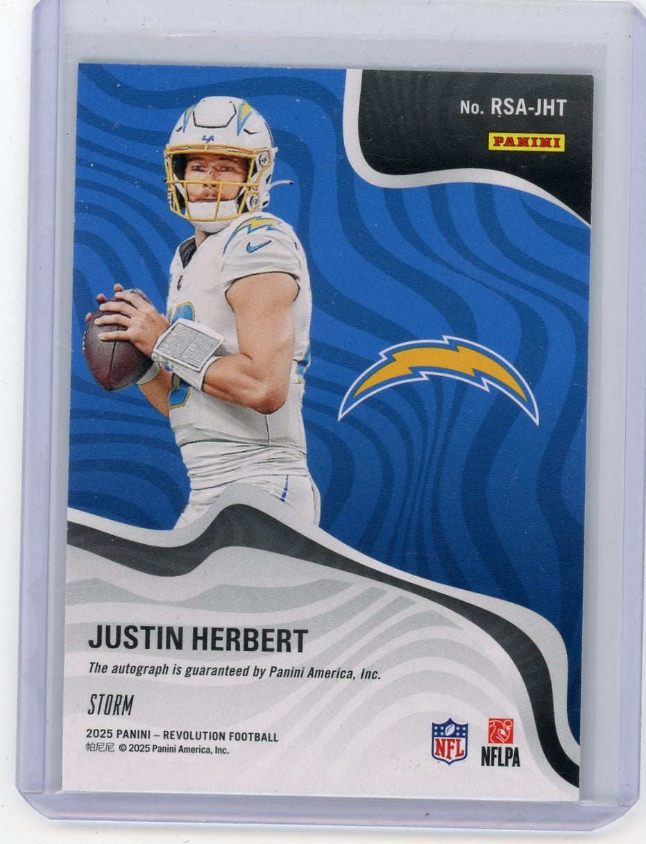 Justin Herbert 2025 Panini Revolution Signatures Auto Storm