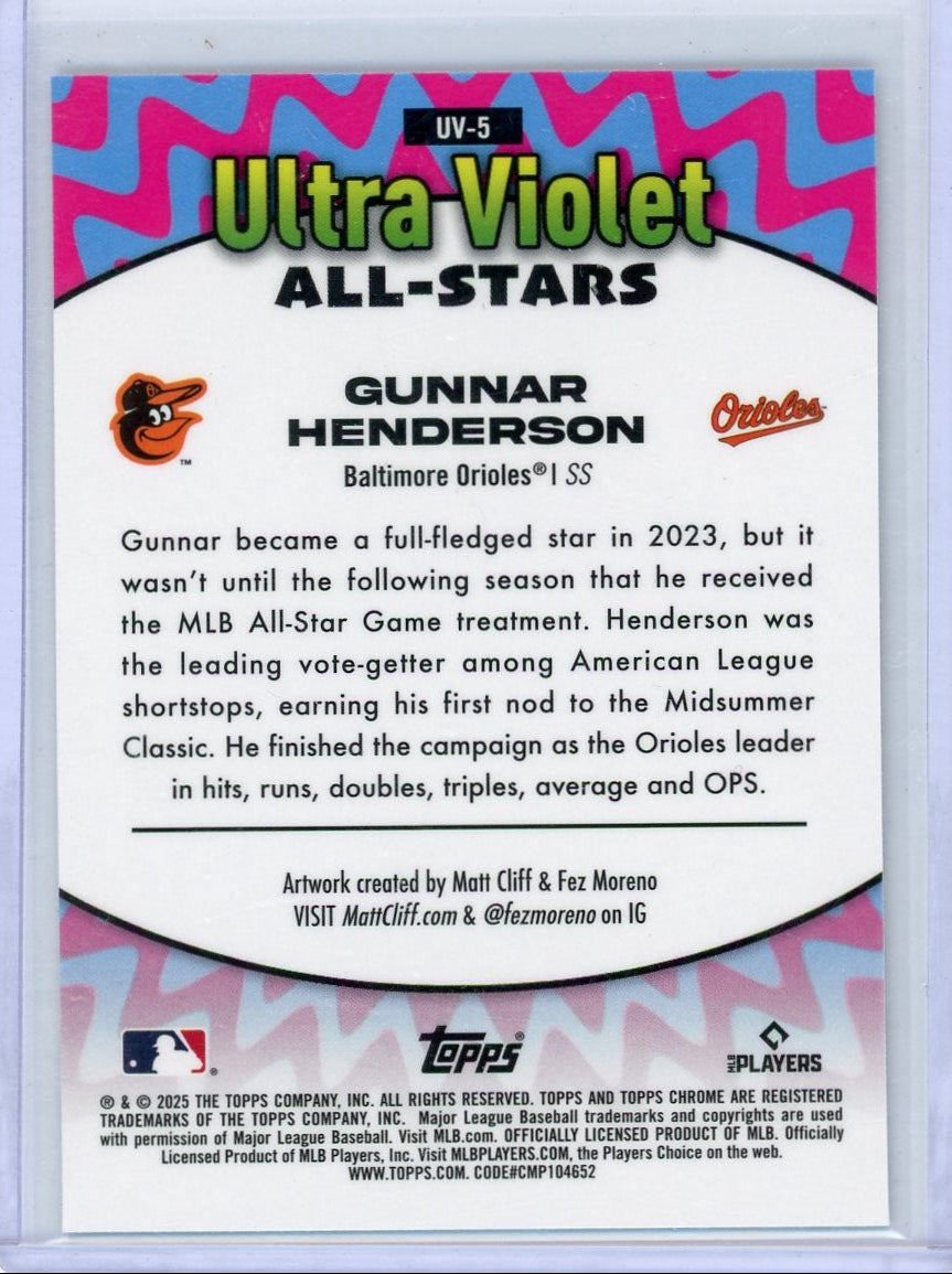 Gunnar Henderson 2025 Topps Chrome Ultraviolet