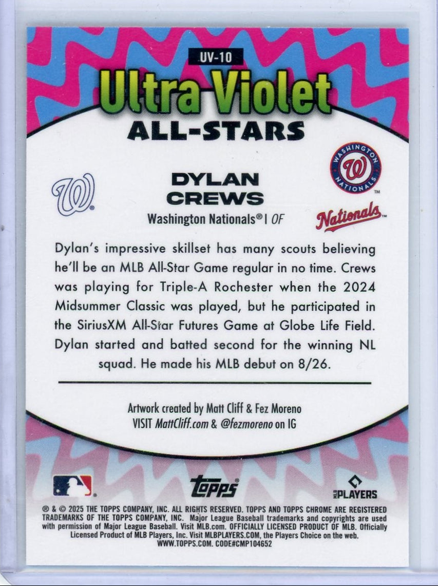 Dylan Crews 2025 Topps Chrome Ultraviolet RC