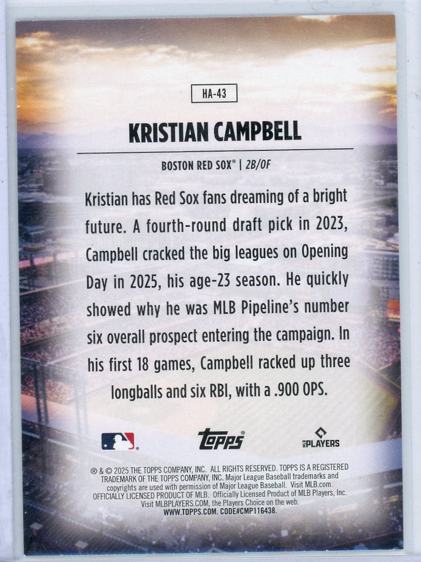 Kristian Campbell 2025 Topps Series 2 Home Field Advantage RC
