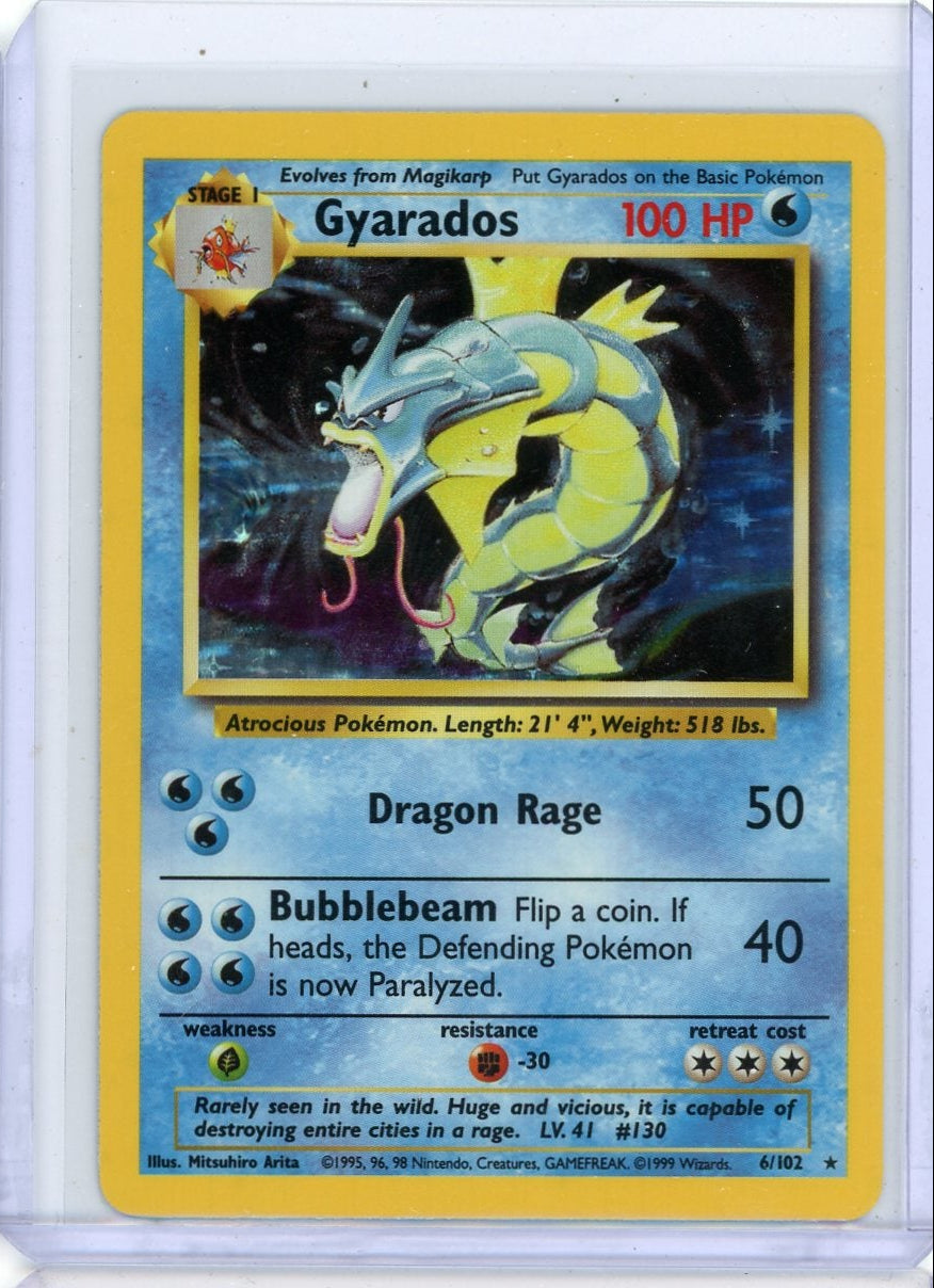 Gyarados 1999 Pokemon Base Set holo #6/102 LP