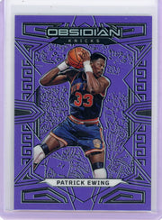 Patrick Ewing 2022-23 Panini Obsidian Purple Flood Electric Etch #'d 06/49