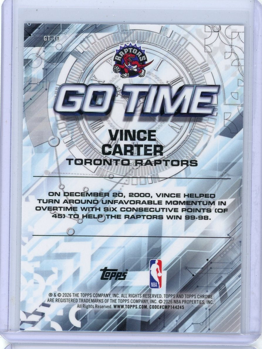 Vince Carter 2025-26 Topps Chrome Update Go Time aqua ref. #'d 086/199