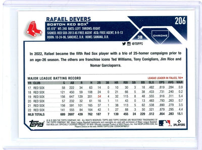 Rafael Devers 2023 Topps Chrome negative refractor