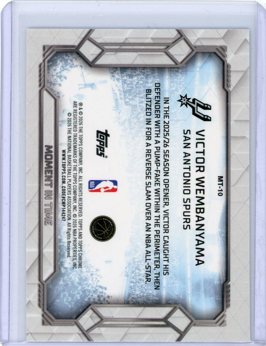 Victor Wembanyama 2025-26 Topps Chrome Update Moment in Time