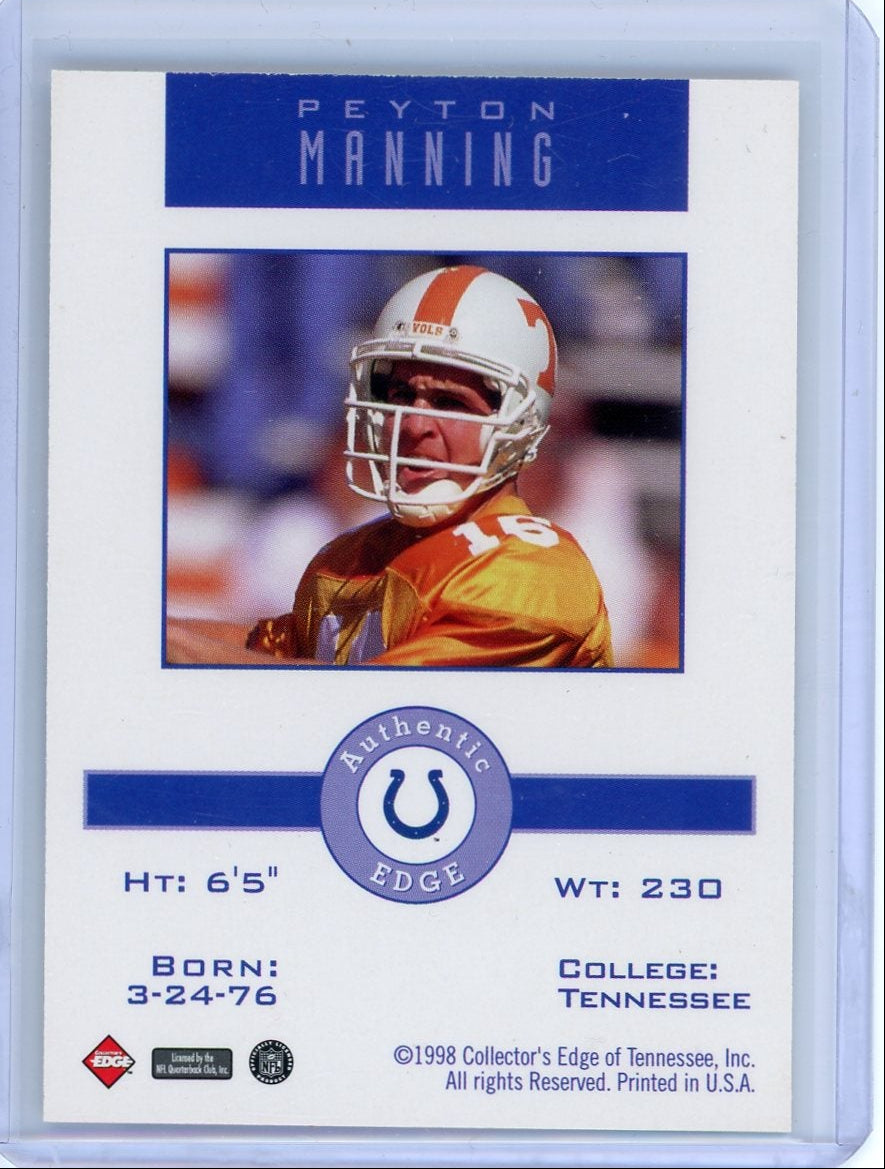 Peyton Manning 1998 Collector's Authentic Edge