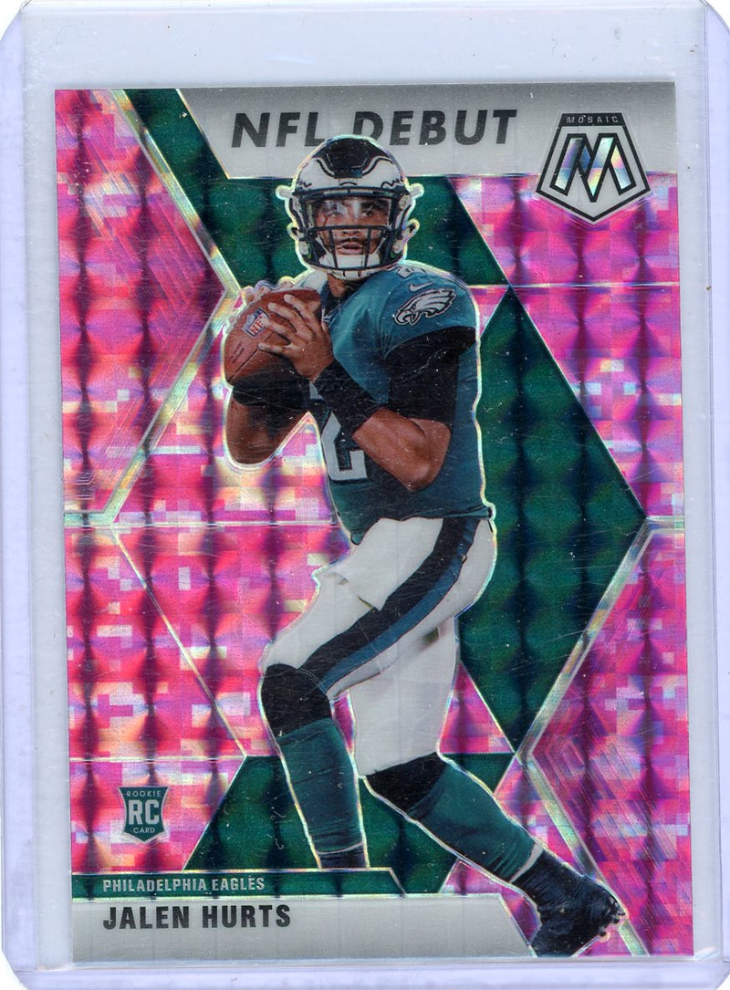 Jalen Hurts 2020 Panini Mosaic NFL Debut pink camo prizm rookie card
