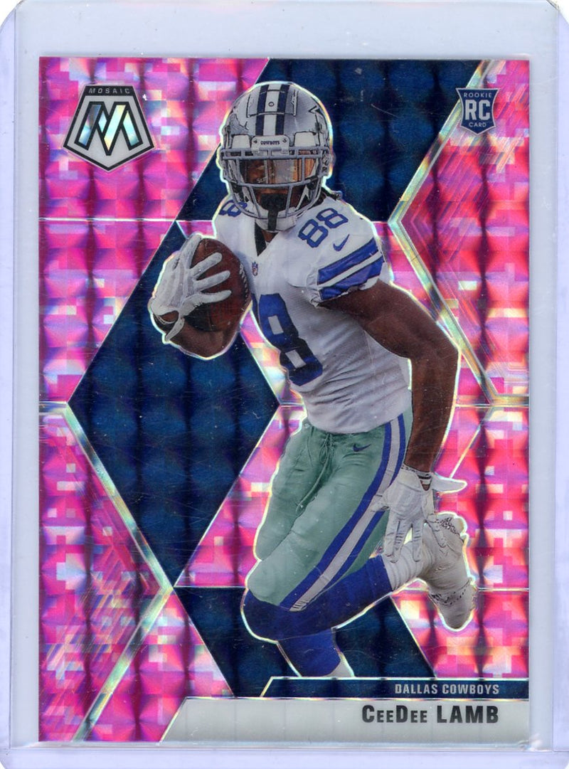CeeDee Lamb 2020 Panini mosaic pink camo prizm rookie card