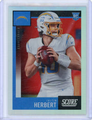 Justin Herbert 2020 Panini Chronicles Score silver prizm rookie card