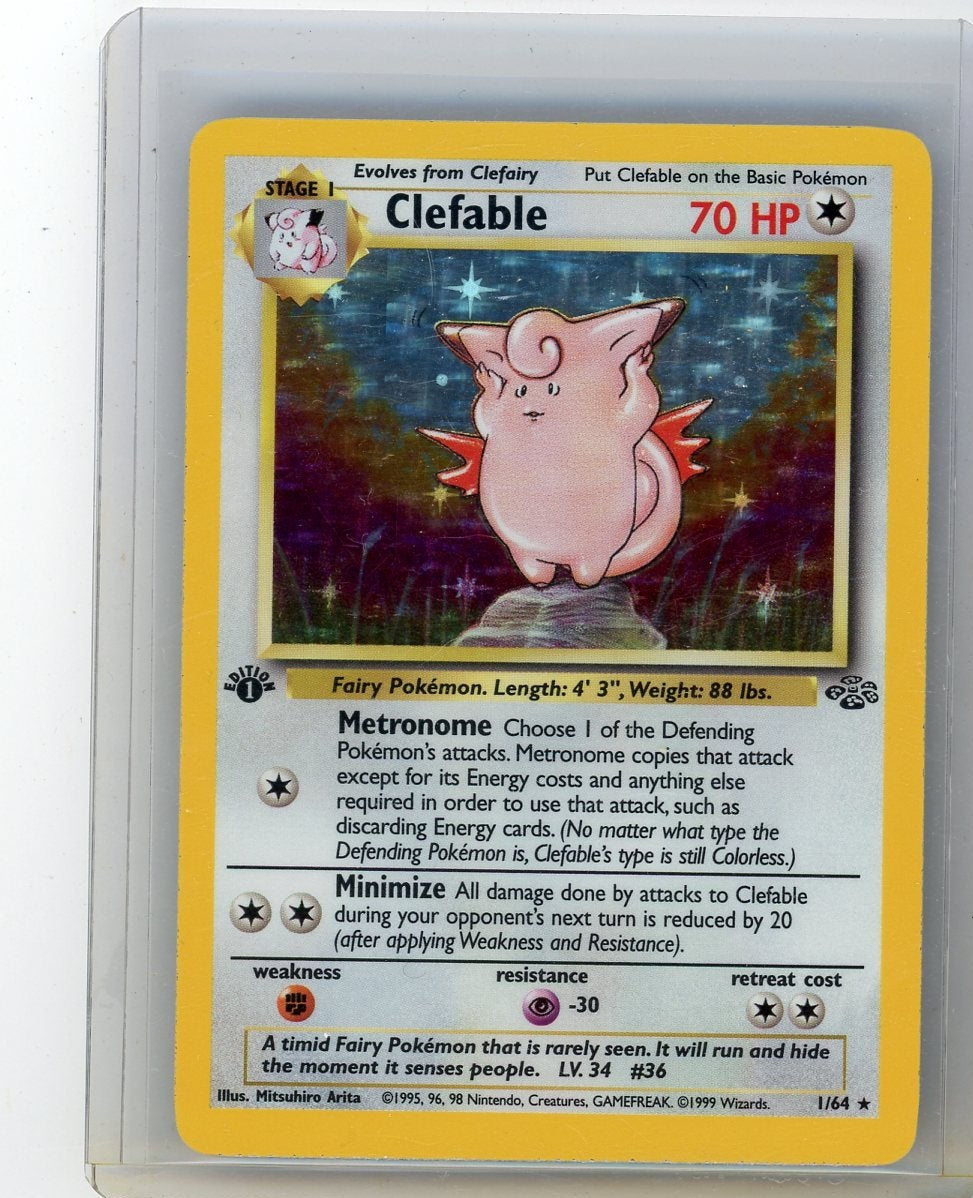 Clefable Pokemon Jungle 1st Edition holo #1/64 LP