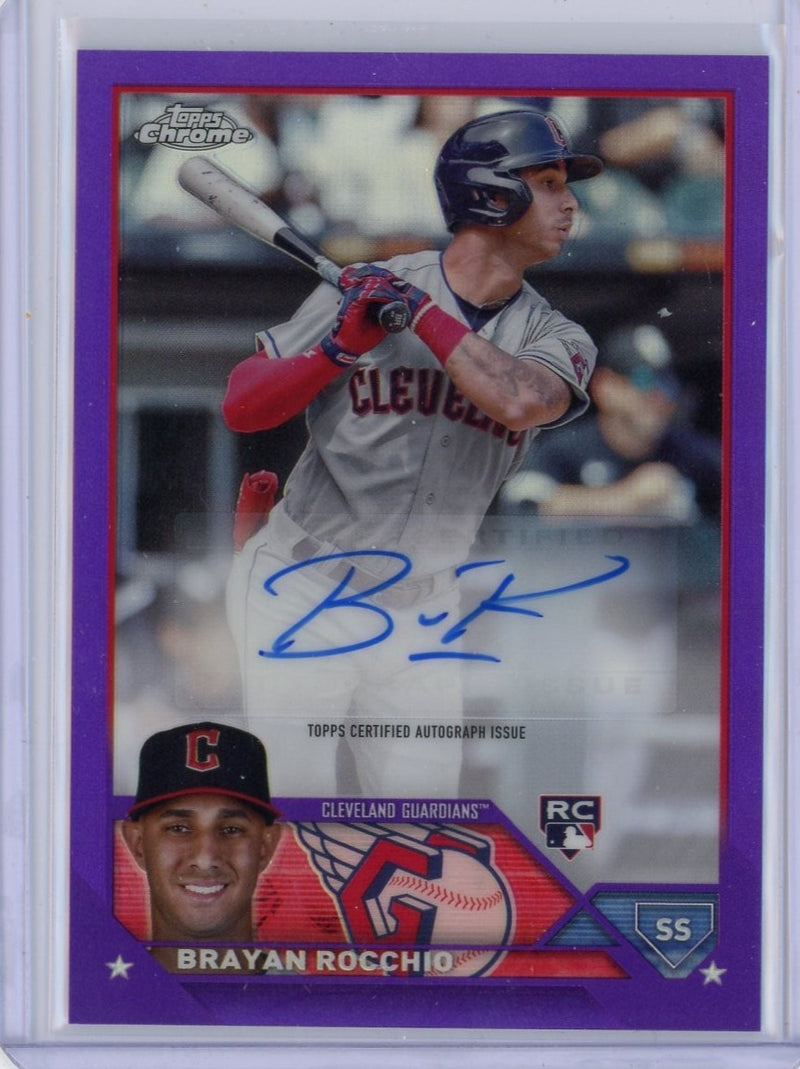 Brayan Rocchio 2023 Topps Chrome purple refractor autograph 