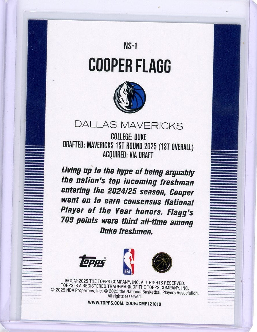 Cooper Flagg 2025-25 Topps Basketball NEW SCHOOL RC