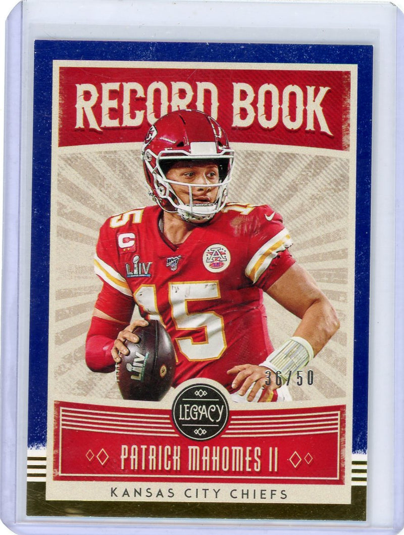 Patrick Mahomes 2020 Panini Legacy Record Book gold 