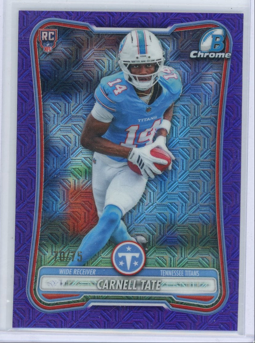 Carnell Tate 2026 Bowman Football Purple Mojo Rookie #'d 70/75