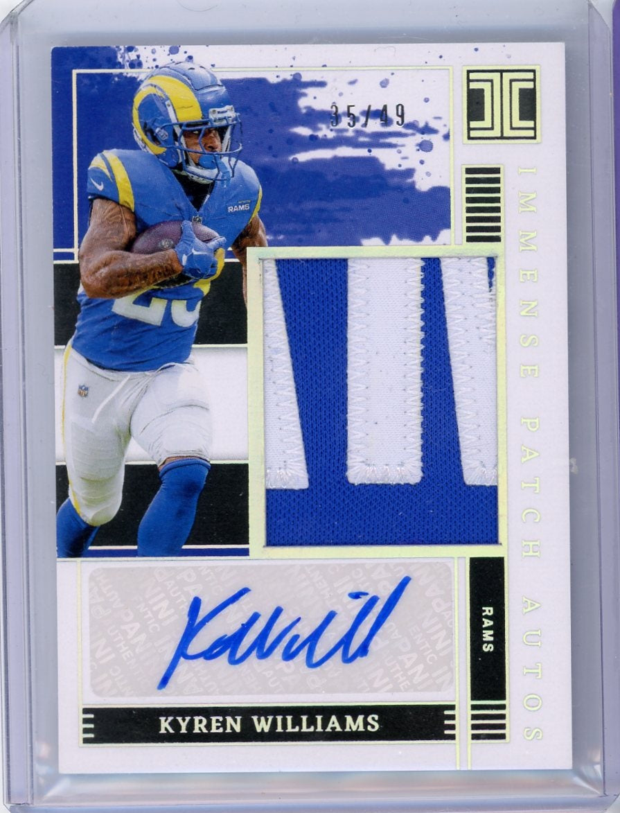 Kyren Williams 2025 Impeccable Immense Patch Auto #'d 35/49