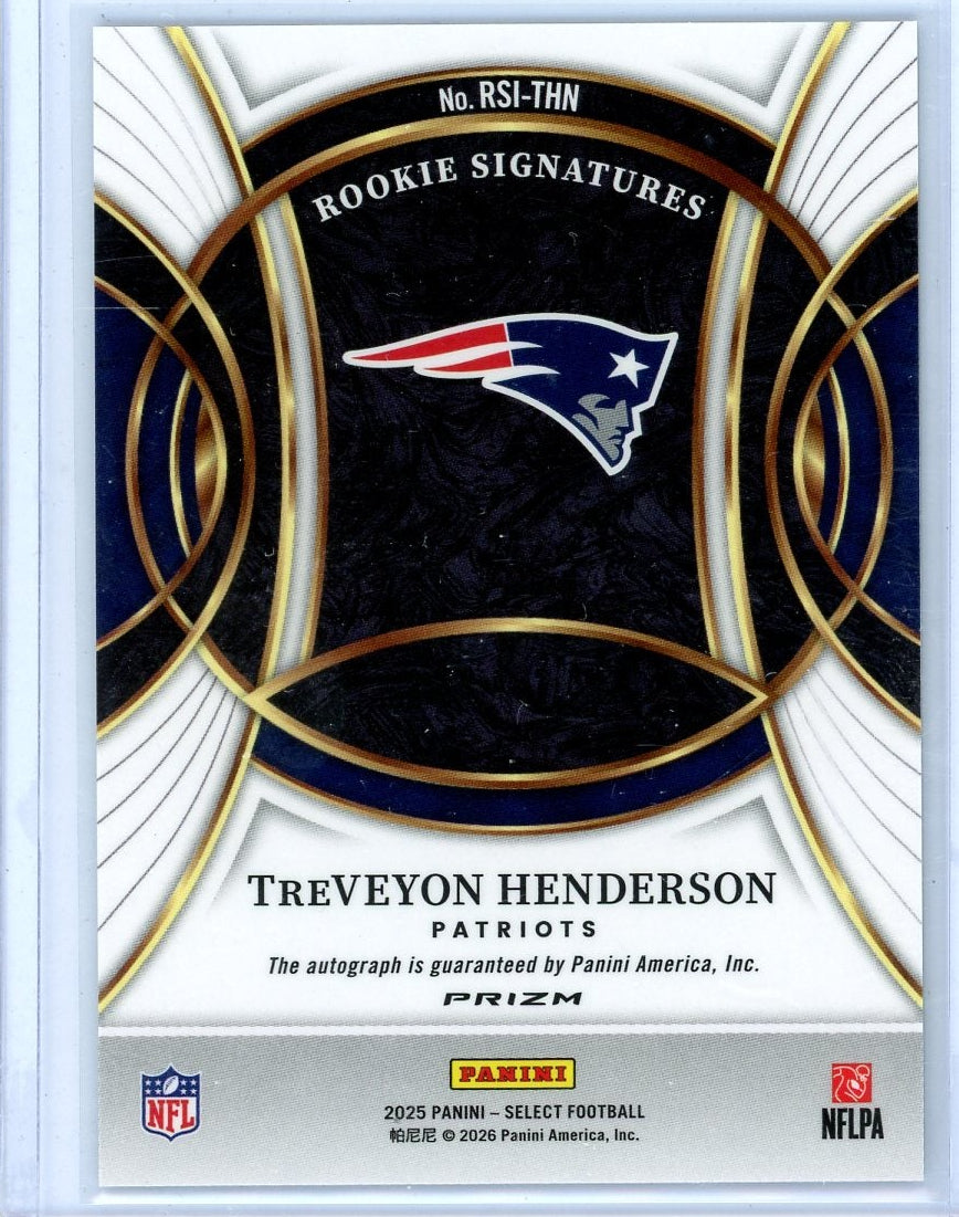 Tre'Veyon Henderson 2025 Panini Select Rookie Signatures