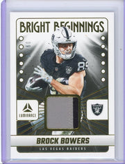 Brock Bowers 2025 Panini Luminance Bright Beginnings Patch #'d 09/50