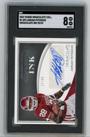 Adrian Peterson 2022 Panini Immaculate Coll. Immaculate Ink #'d 25/49 SGC 8