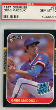 Greg Maddux 1987 Donruss Rated Rookie PSA 10