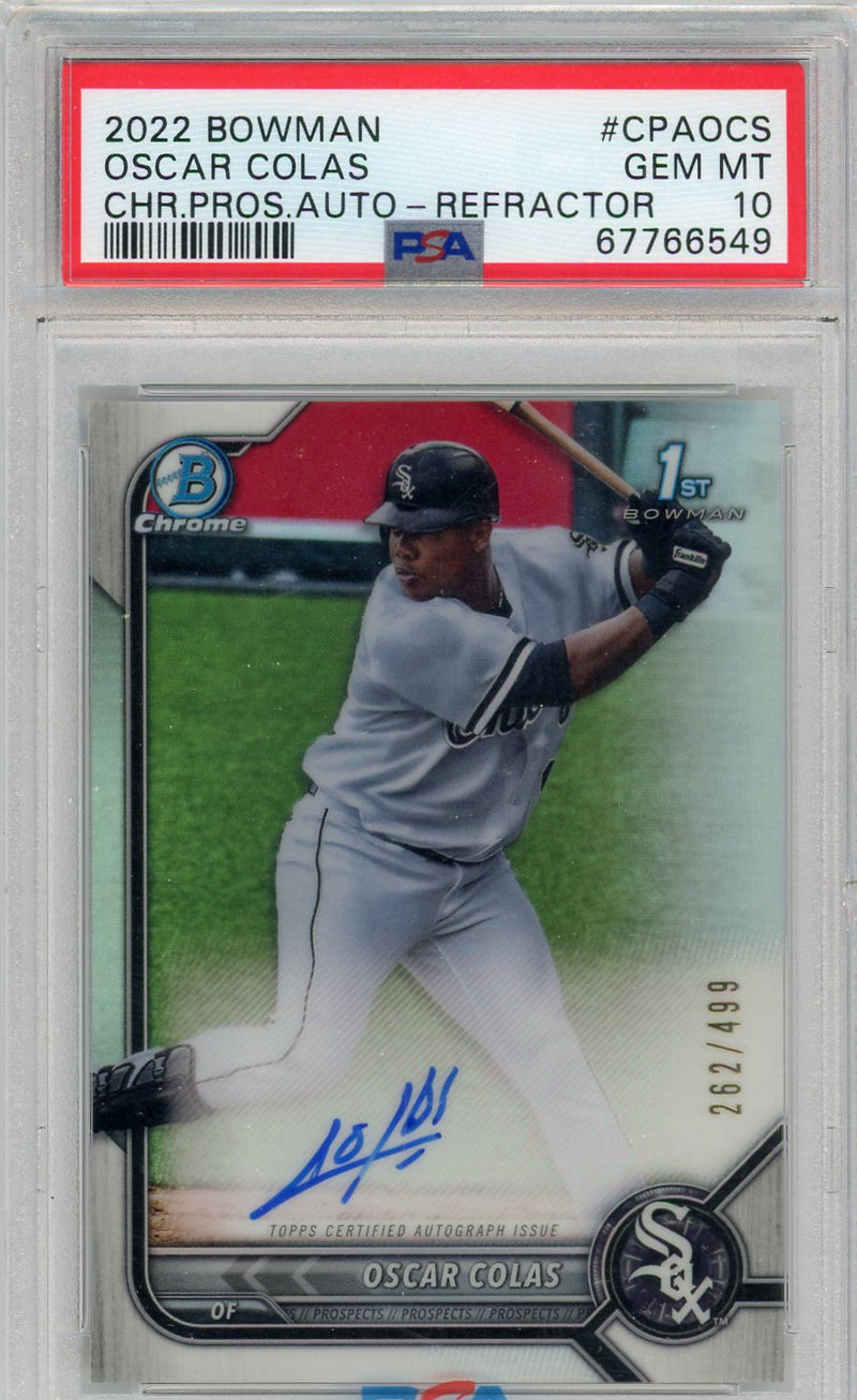 Oscar Colas 2022 1st Bowman Chrome refractor autograph 