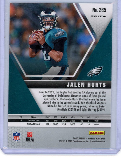 Jalen Hurts 2020 Panini Mosaic NFL Debut pink camo prizm rookie card