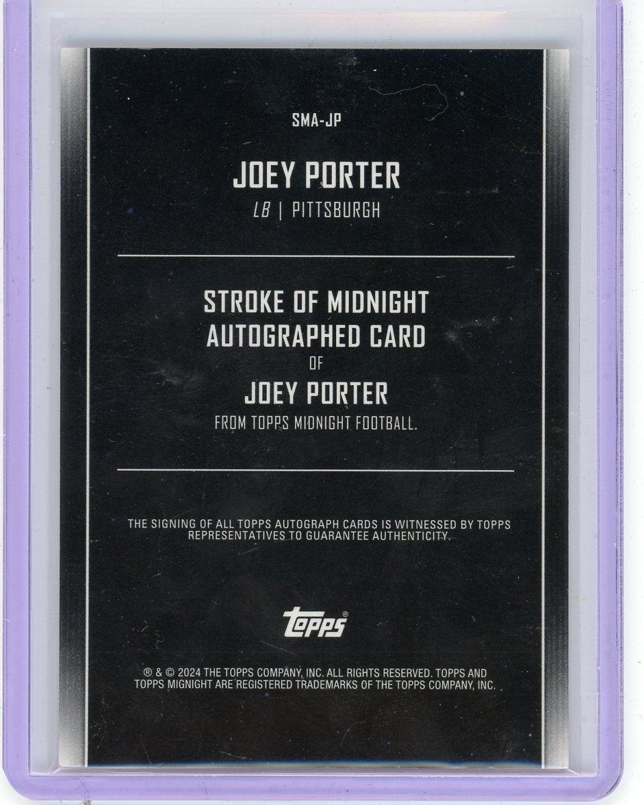 2024 Topps Midnight Joey Porter Stroke Of Midnight Auto Steelers