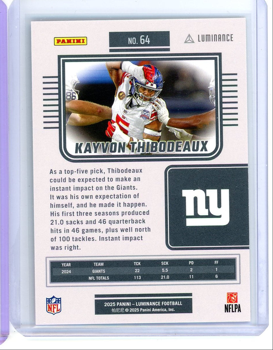 Kayvon Thibodeaux 2025 Panini Luminance Vivid #'d 02/10