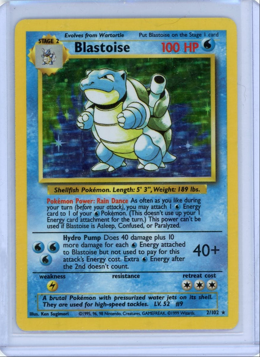 Blastoise Pokémon Base Set Unlimited Holo #2/102 HP