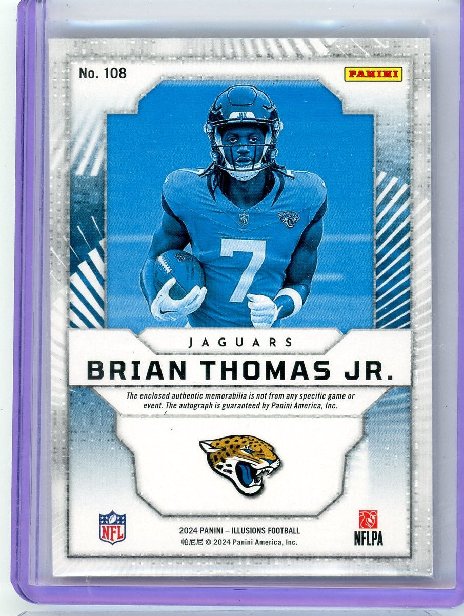 Brian Thomas Jr. 2024 Panini Illusions First Impressions Rookie Patch Autograph #'d 168/249